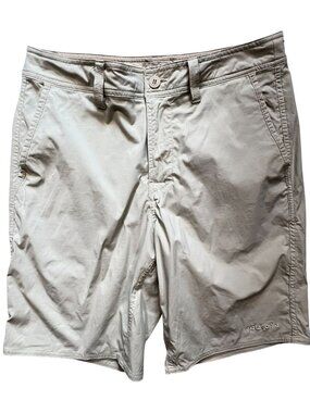 Patagonia Men's Travel Shorts Flat Front Stretch Size 32 Beige Solid Pockets